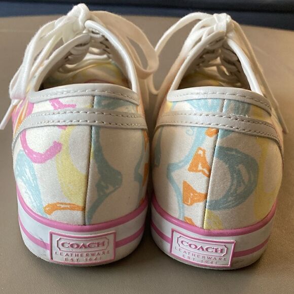 Coach NWOT City Sole Skate Multicolor Signature Rainbow Sneakers. Size 8M. - Picture 4 of 10